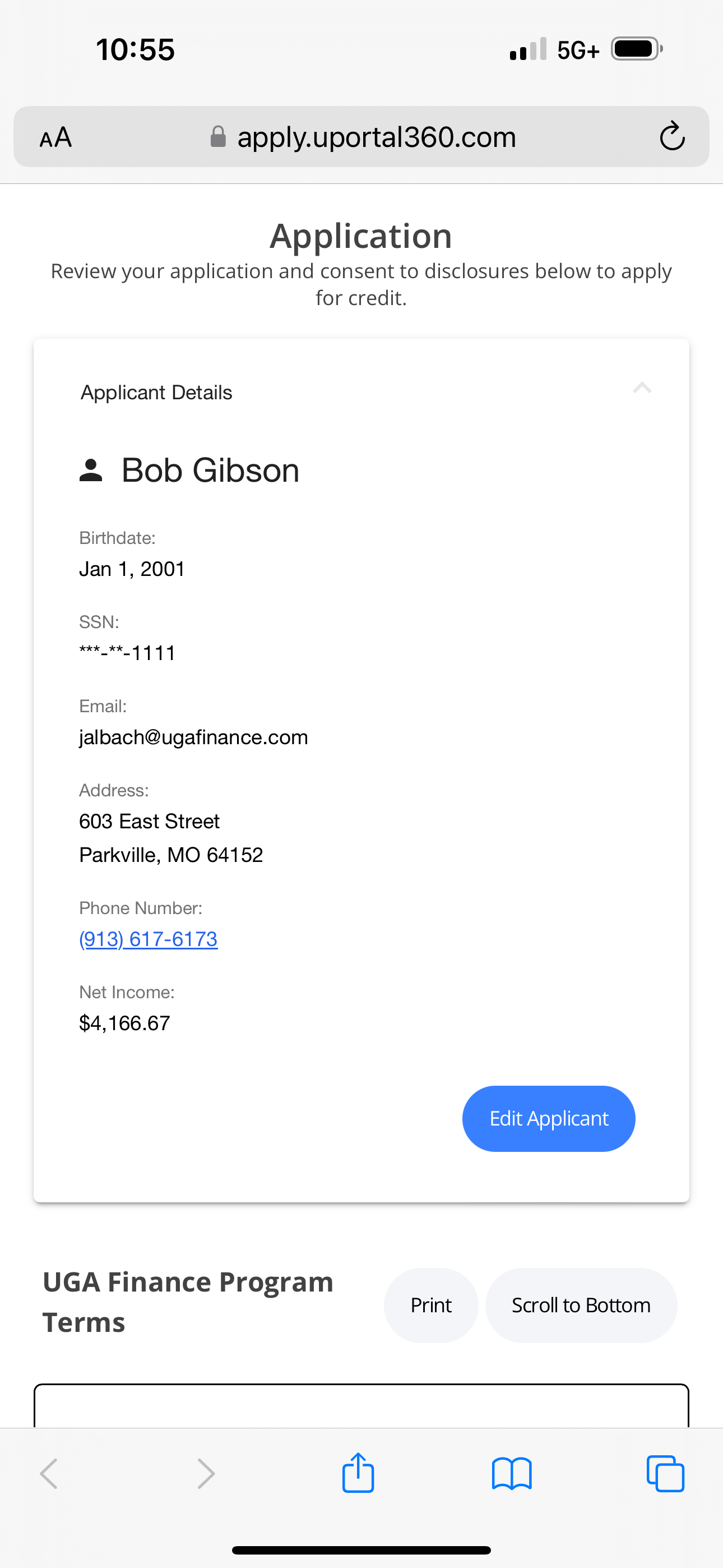 Application - Applicant Details Review