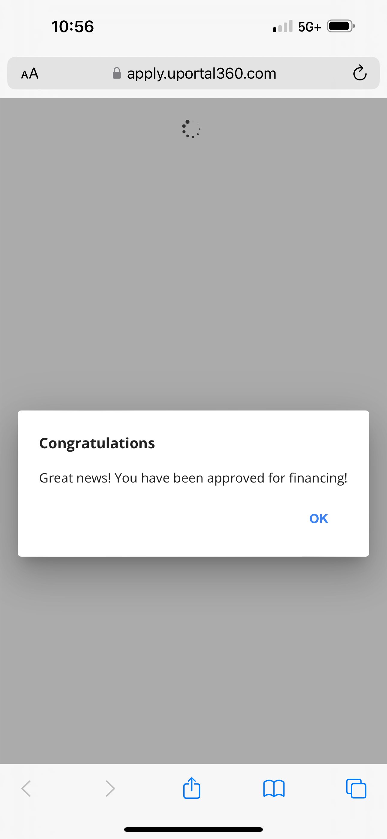 Success - Approved message