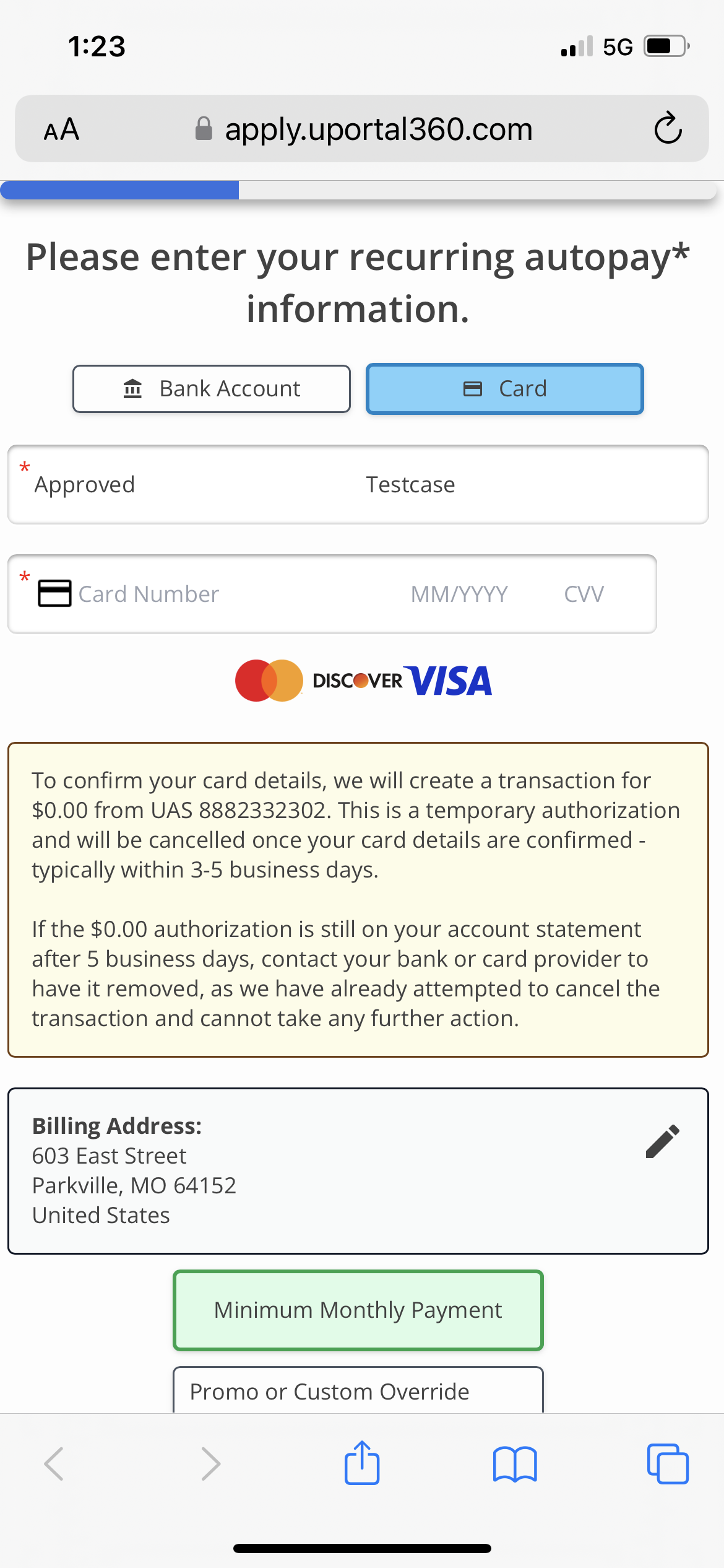 Credit Card AutoPay Enroll