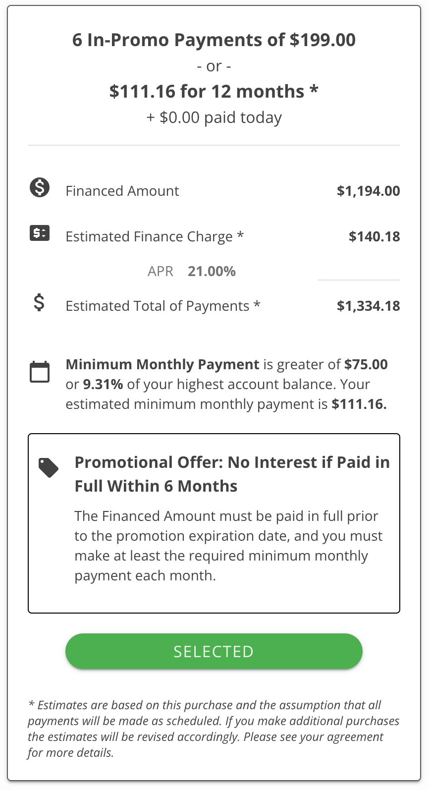 Select Term_*with Deferred Interest_