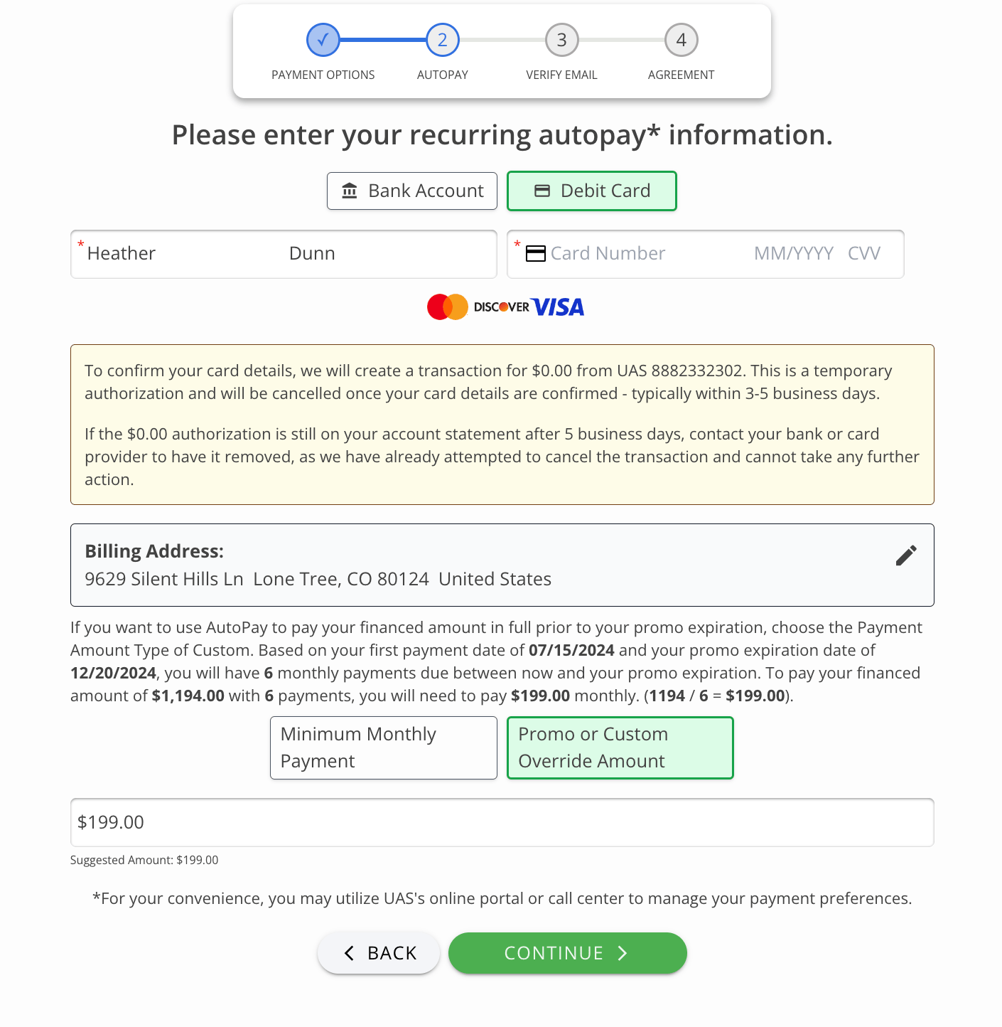 AutoPay Override