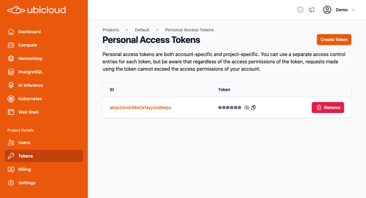 View token screenshot