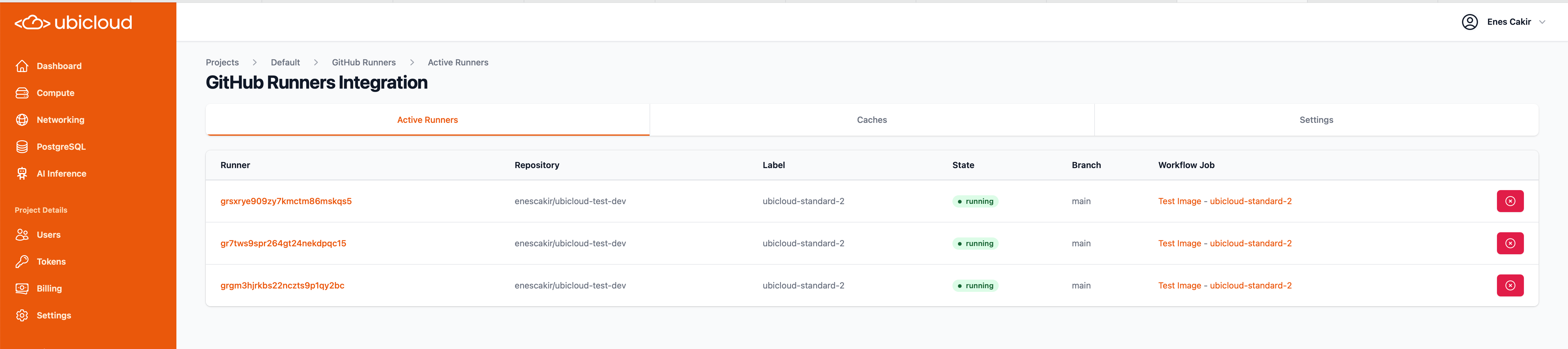 Github runners force terminate button