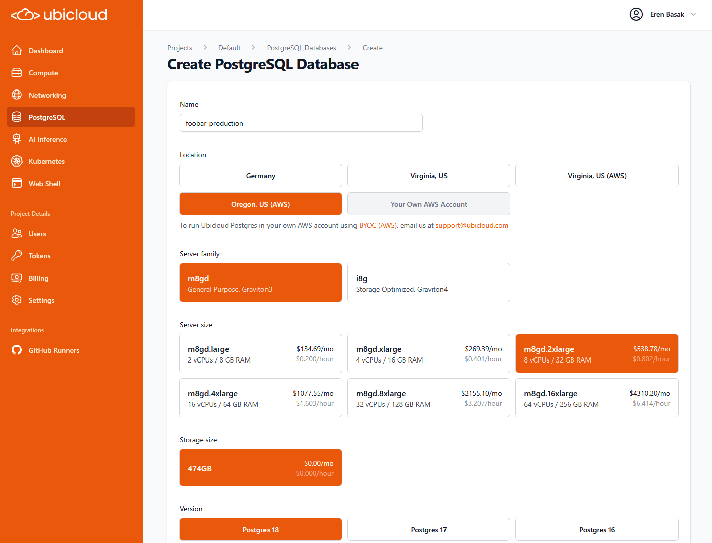 PostgreSQL 18 on Ubicloud