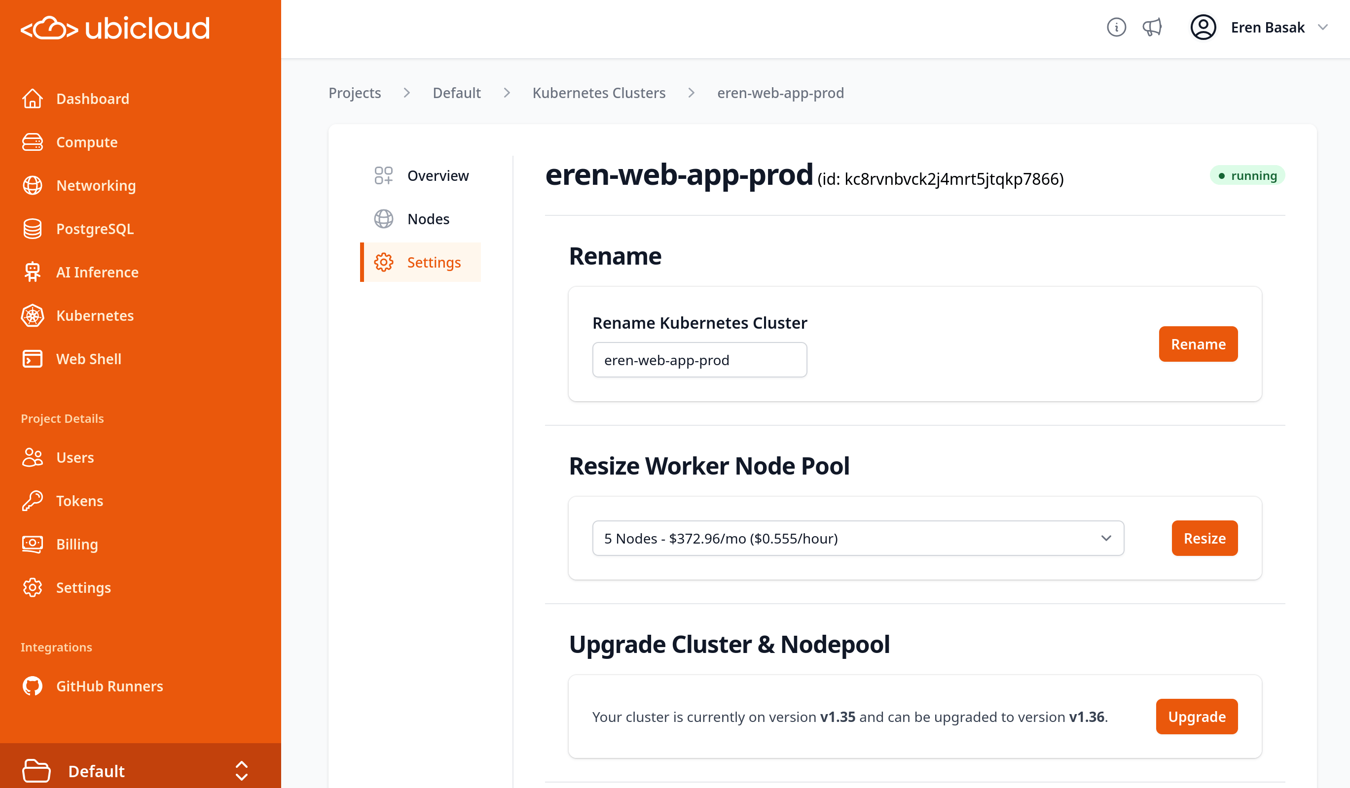 Kubernetes cluster upgrade