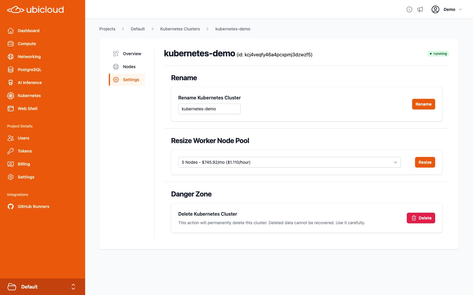 Resize Worker Node Pool