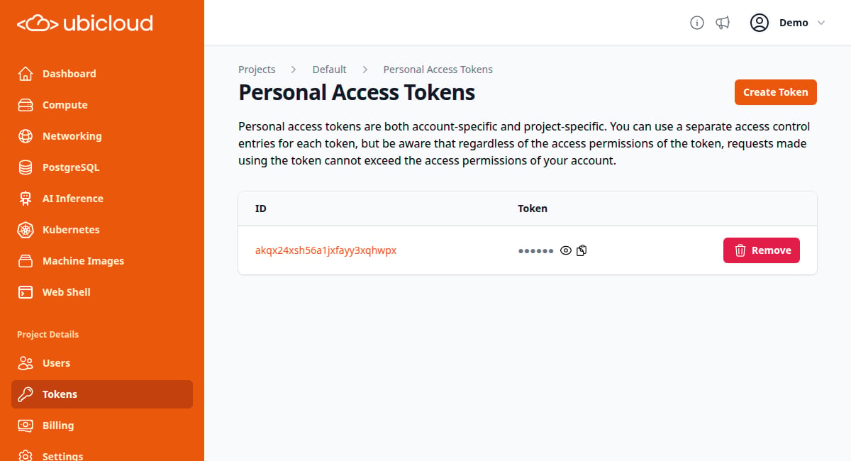 View token screenshot
