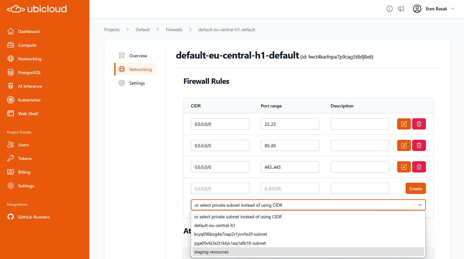 Subnet Firewall Rules