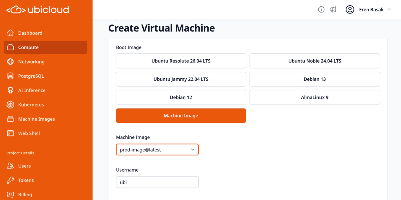 Create VMs from machine images