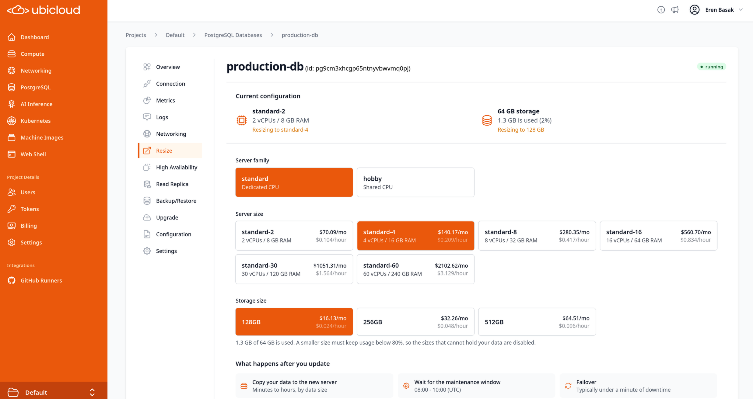 Postgres resize page