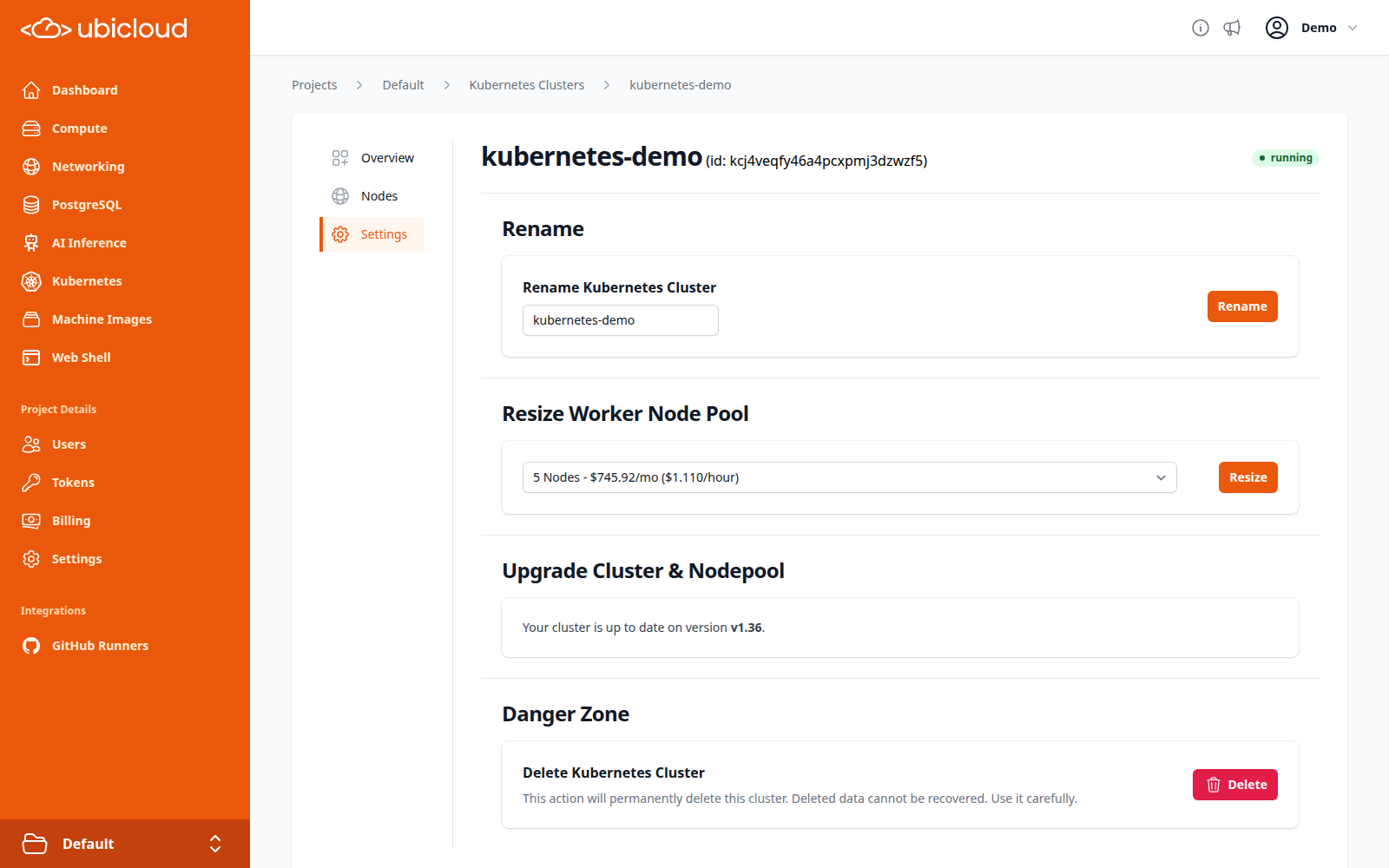 Resize Worker Node Pool