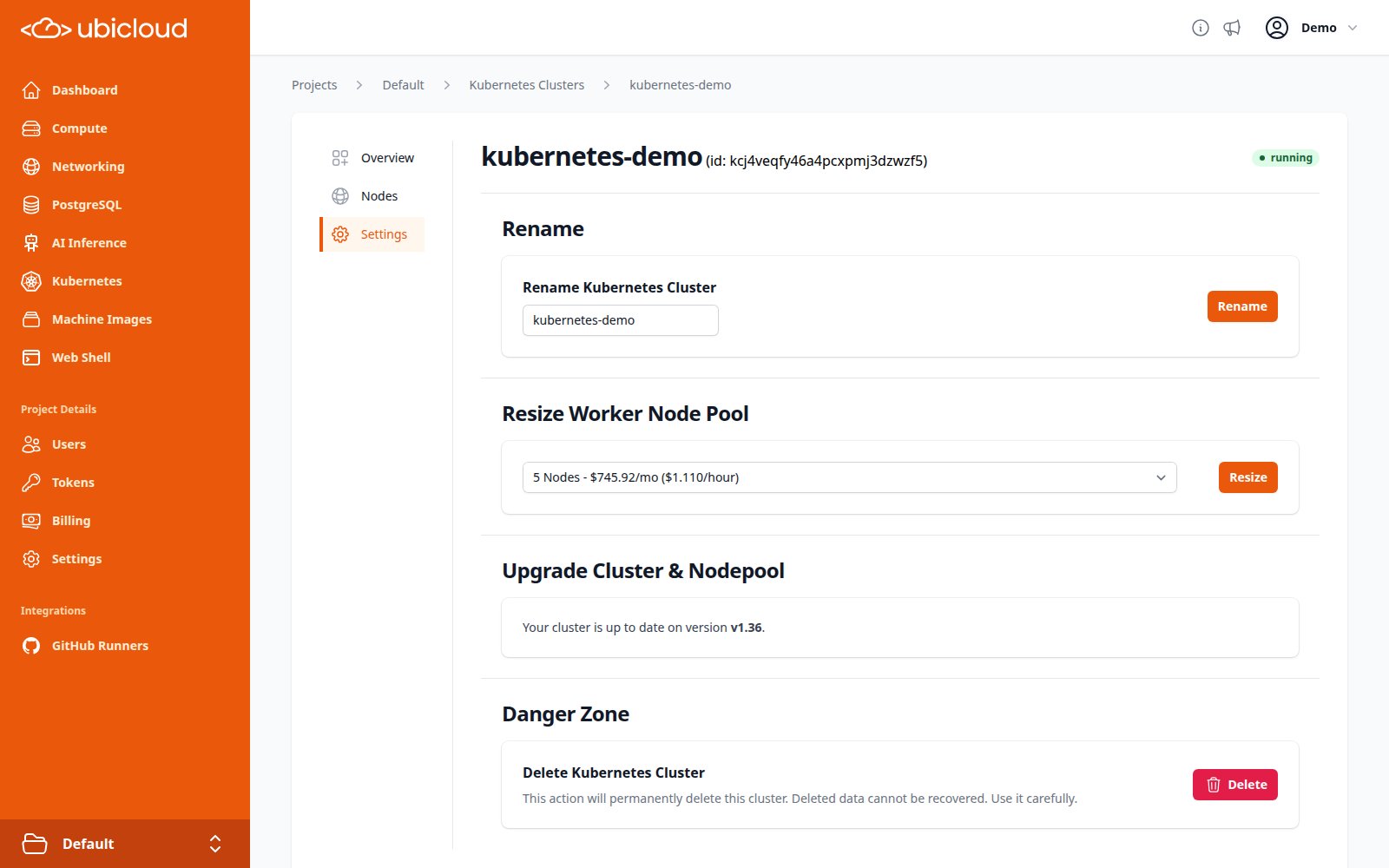 Resize Worker Node Pool