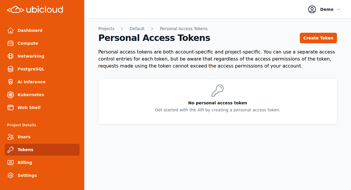 Create token screenshot