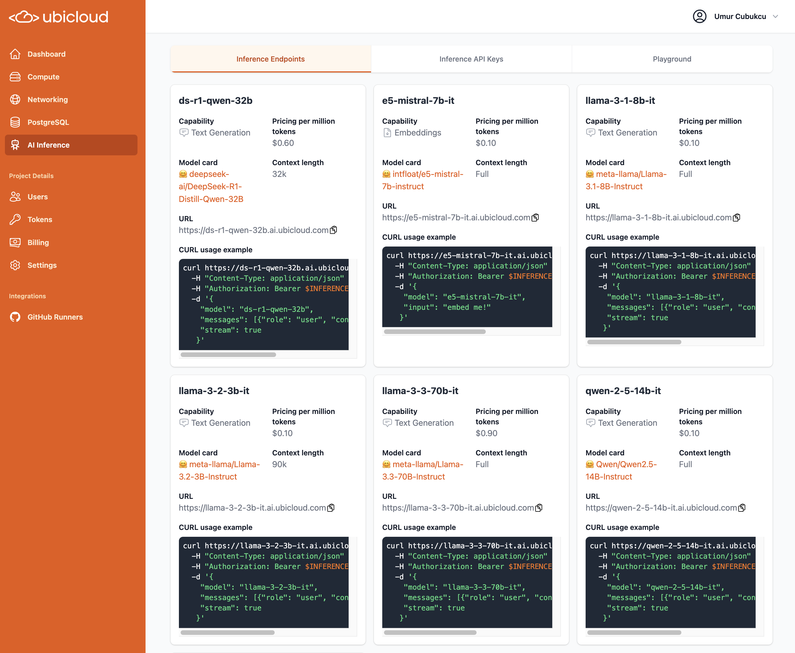 Ubicloud AI inference