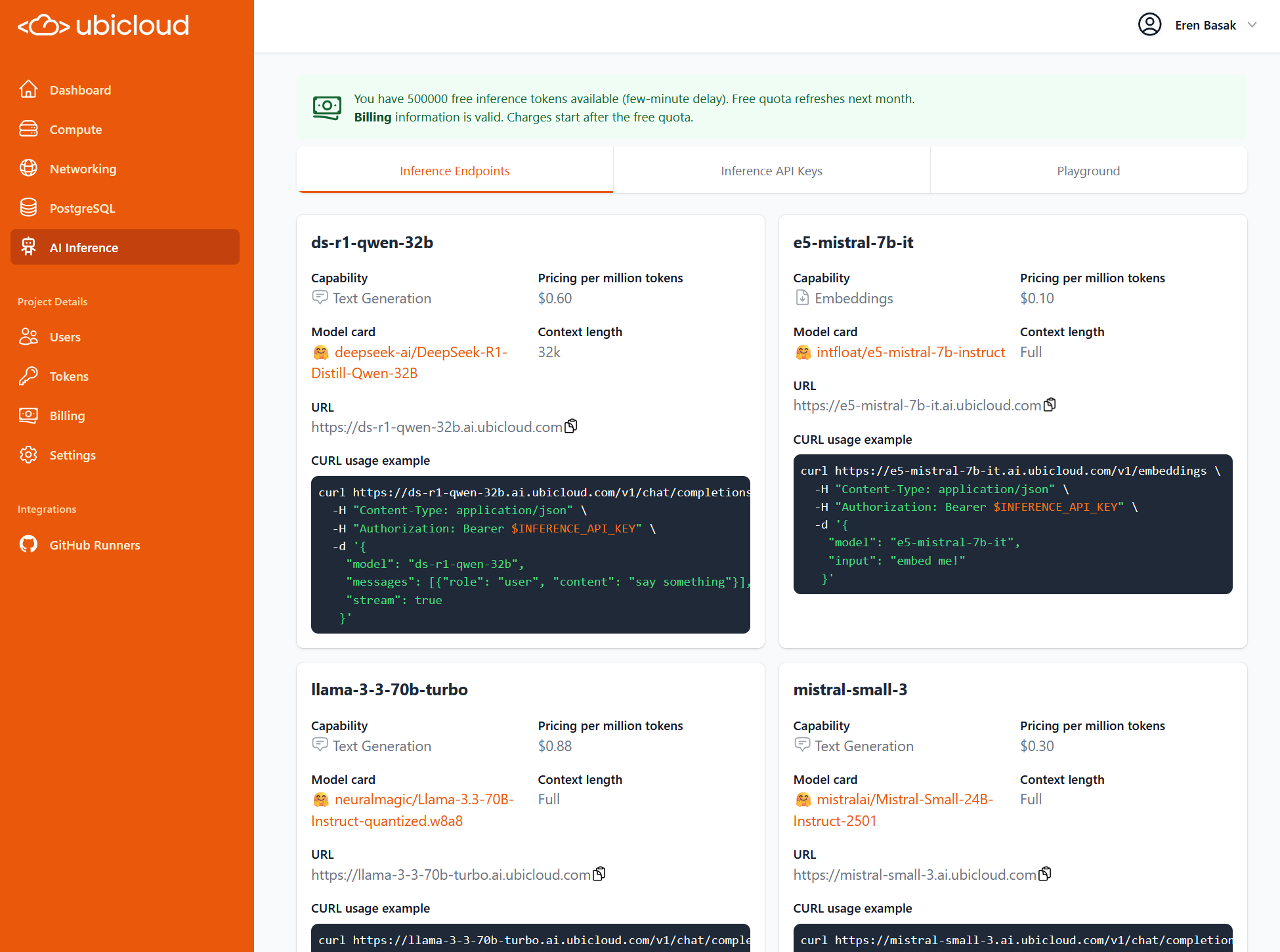 Ubicloud AI inference