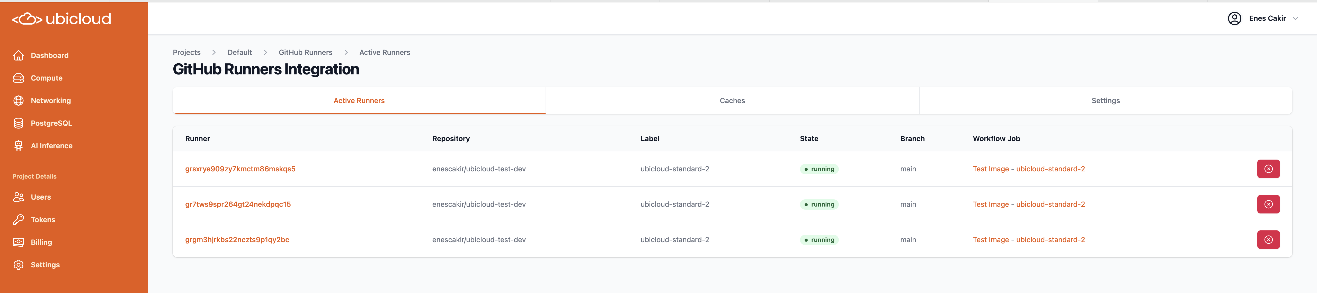 Github runners force terminate button