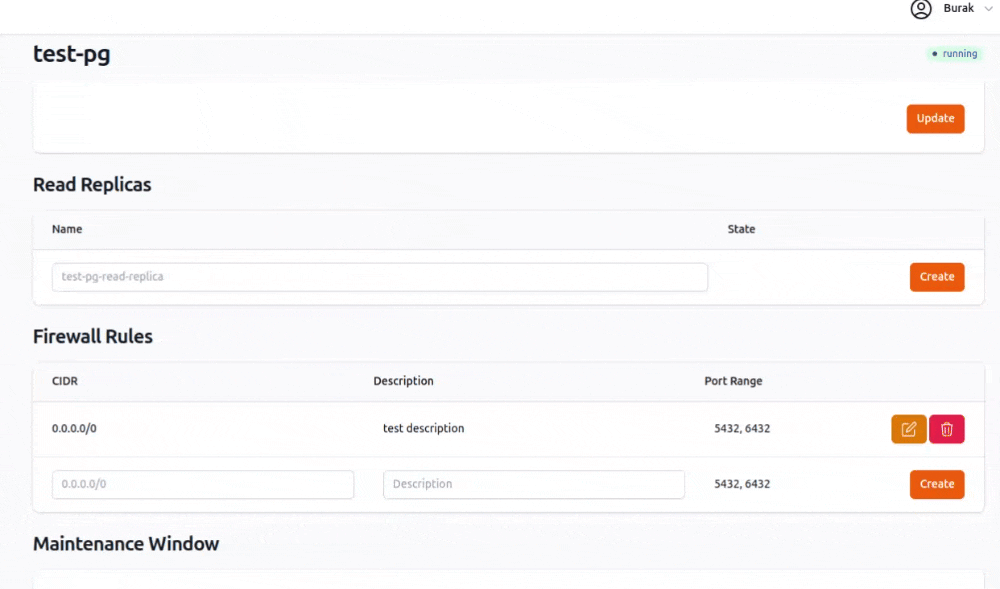 PostgreSQL Firewall Rules