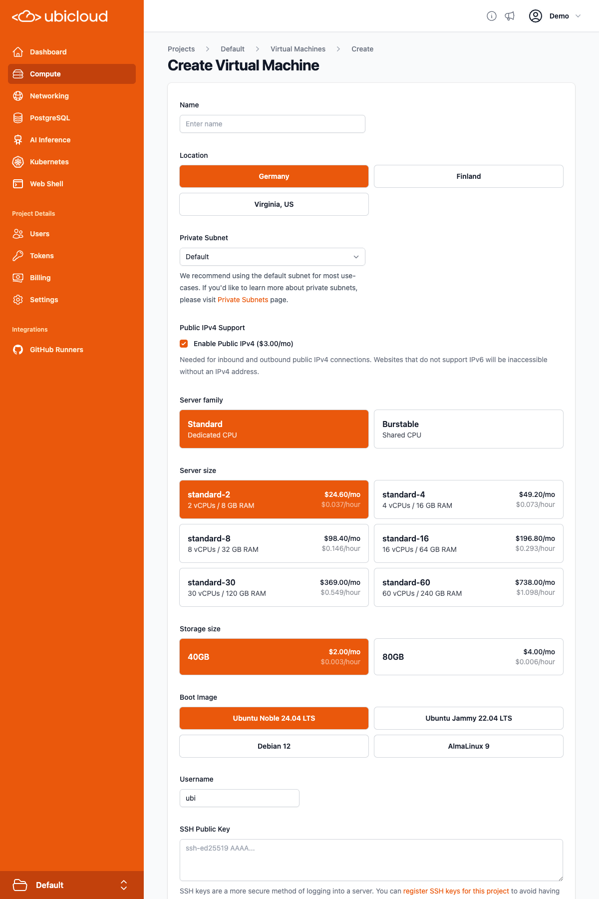 Create virtual machine