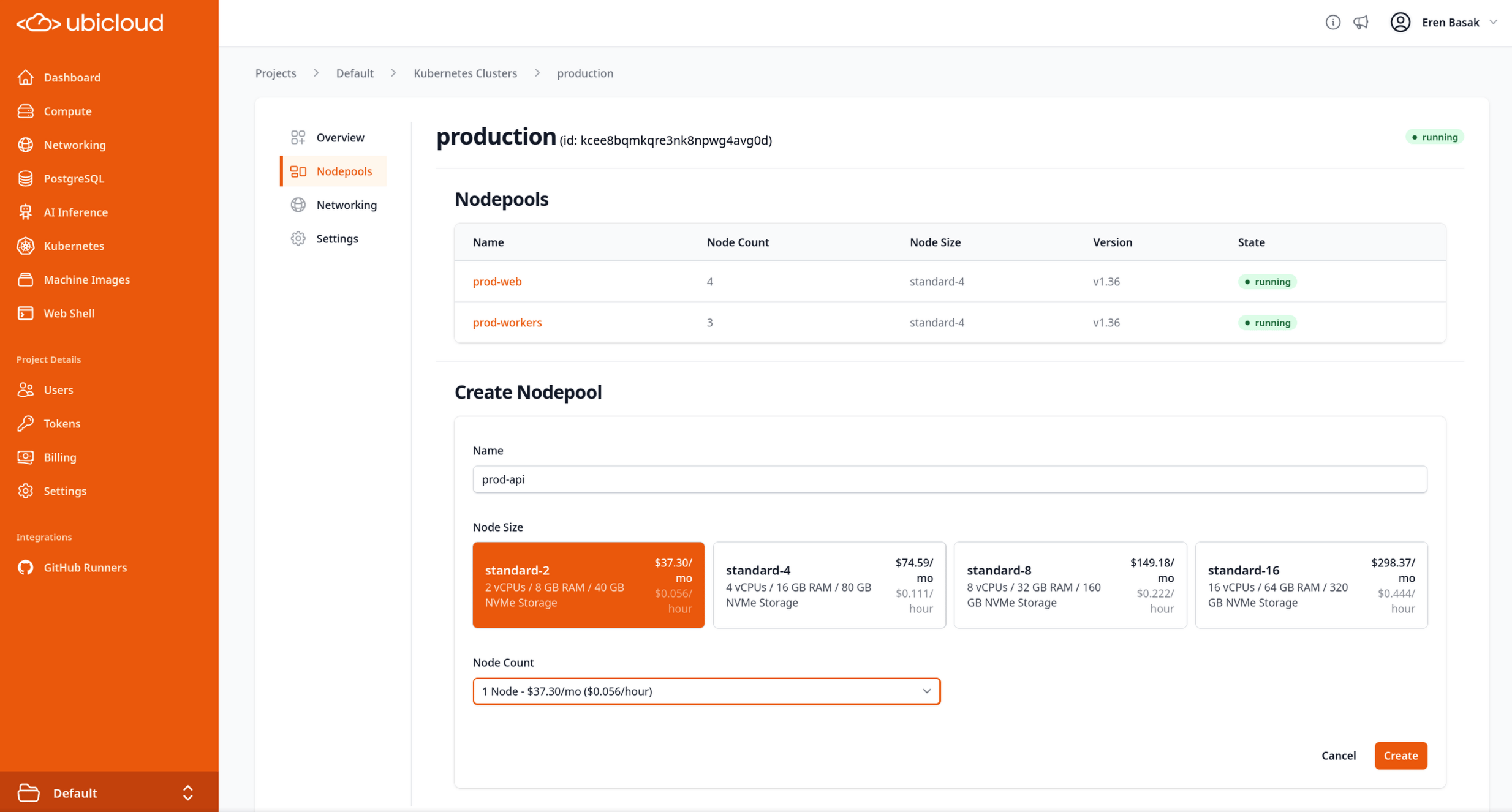 Kubernetes nodepools