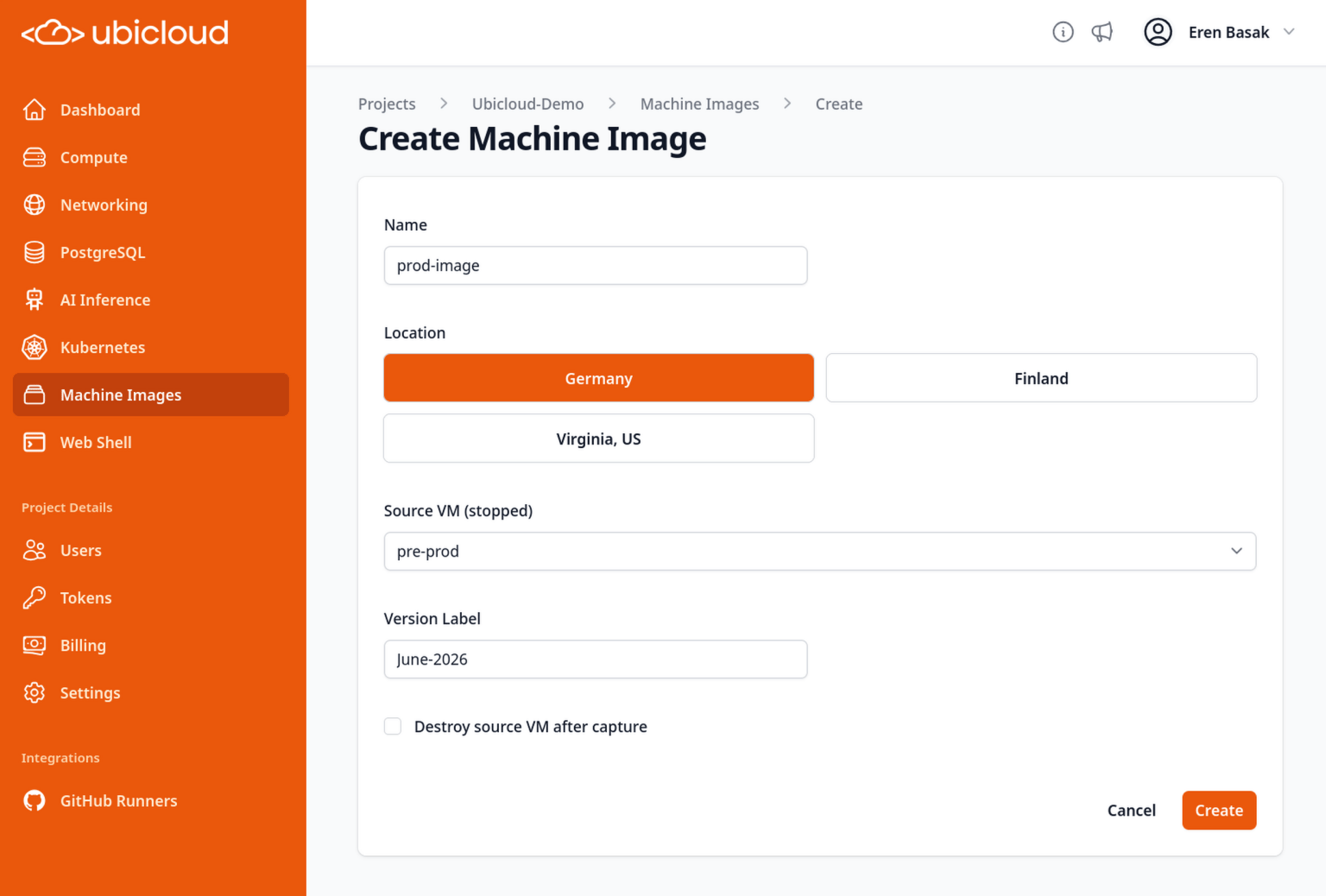 Machine images
