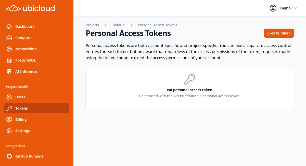 Create token screenshot