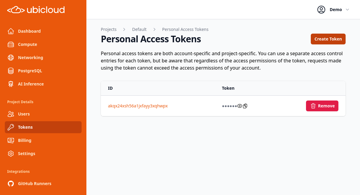 View token screenshot