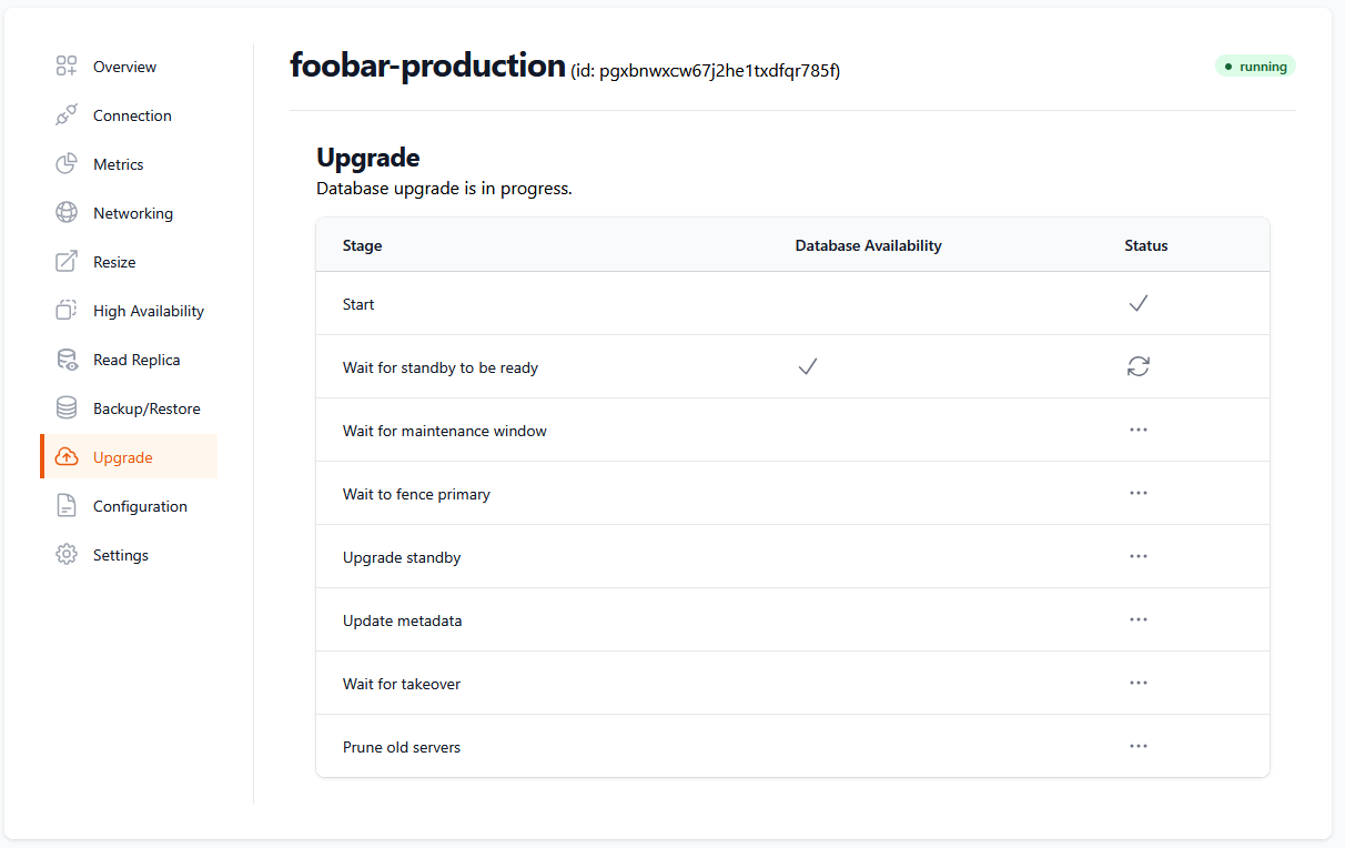 PostgreSQL Upgrade Process