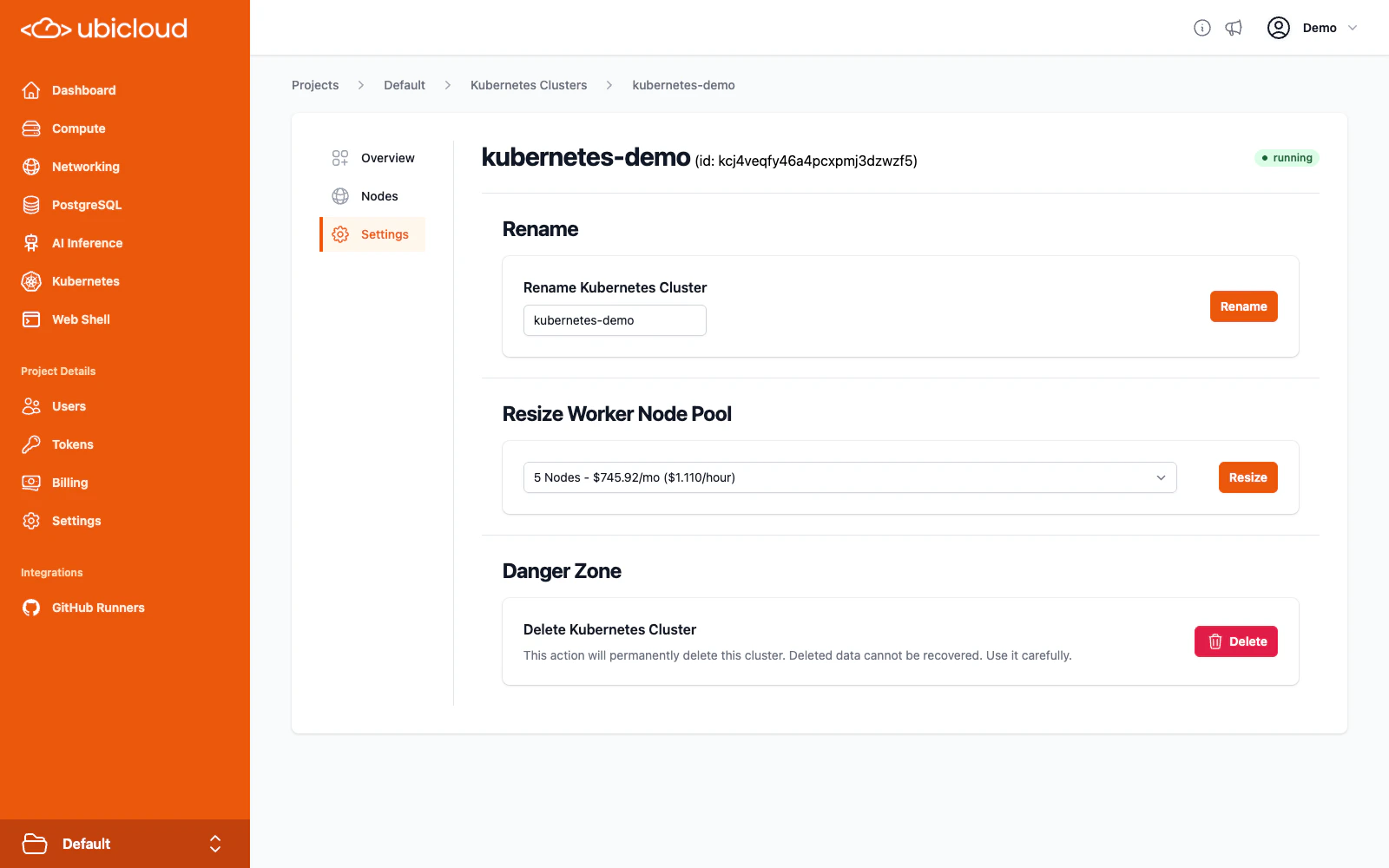 Resize Worker Node Pool