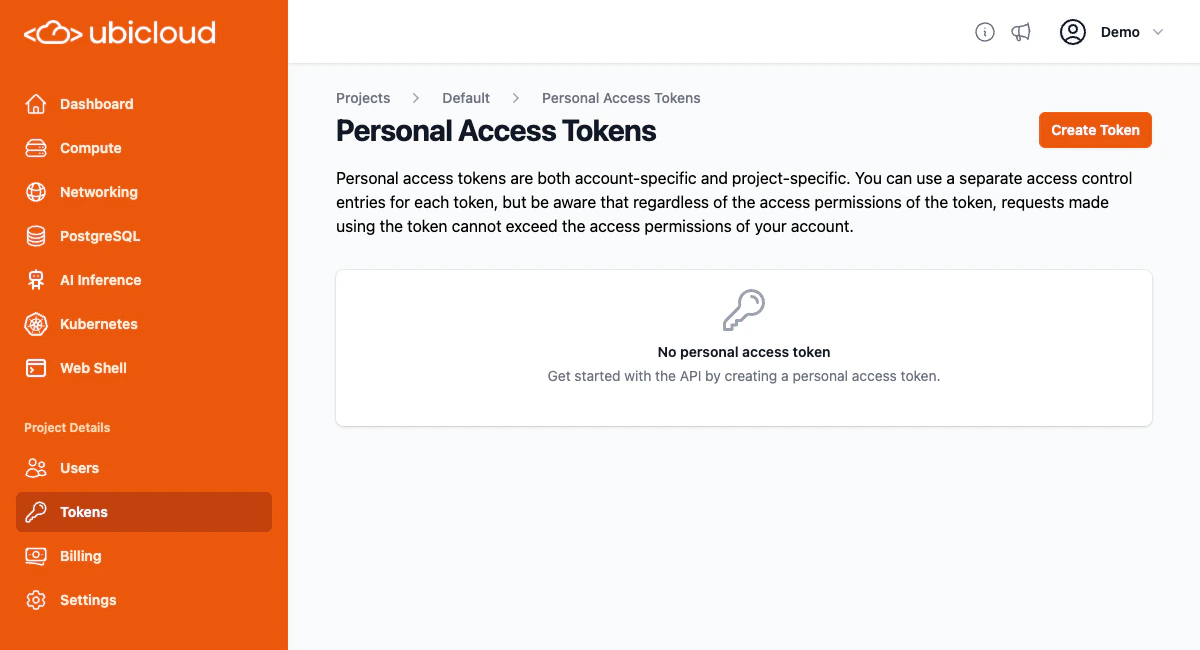 Create token screenshot