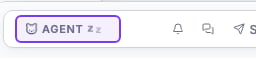 The Agent wake-up button at the top of the history pane, highlighted with a bounding box