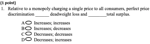 Example of a multiple choice question with bubble answer choices labeled A through D