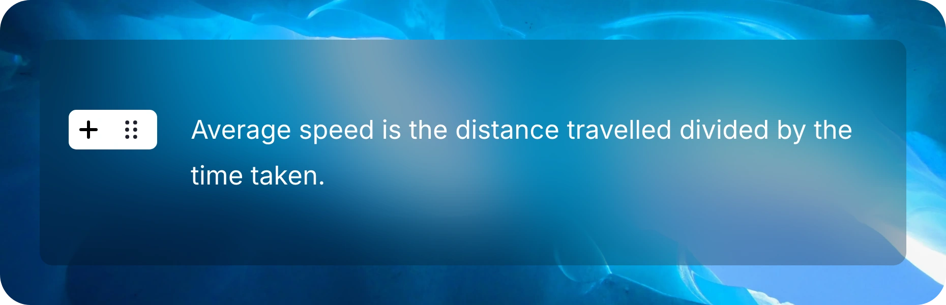 Close-up of the response editor with an explanation of average speed and the + and six-dot controls visible.