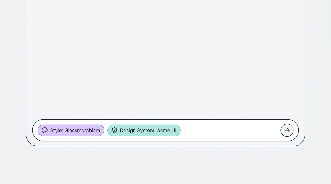 Style and Design System context chips in the chat input