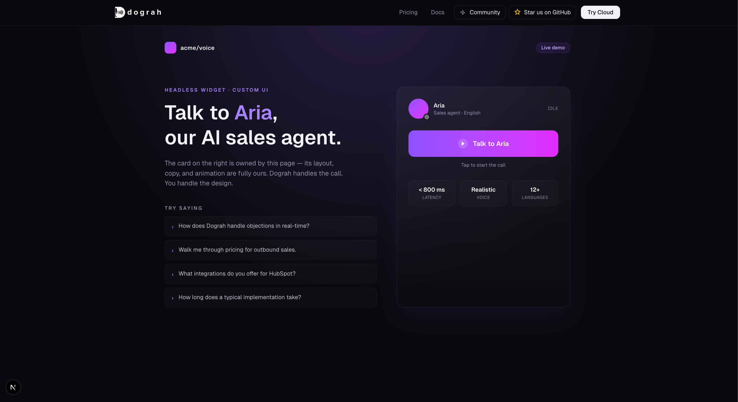 Headless widget, кероване інтерфейсом сторінки