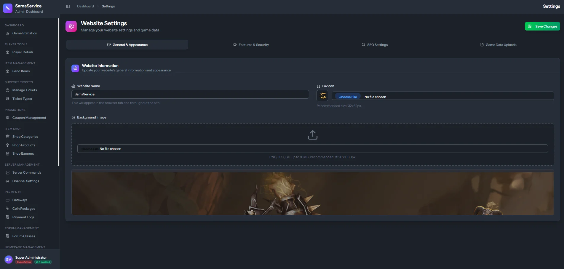 General Settings Configuration