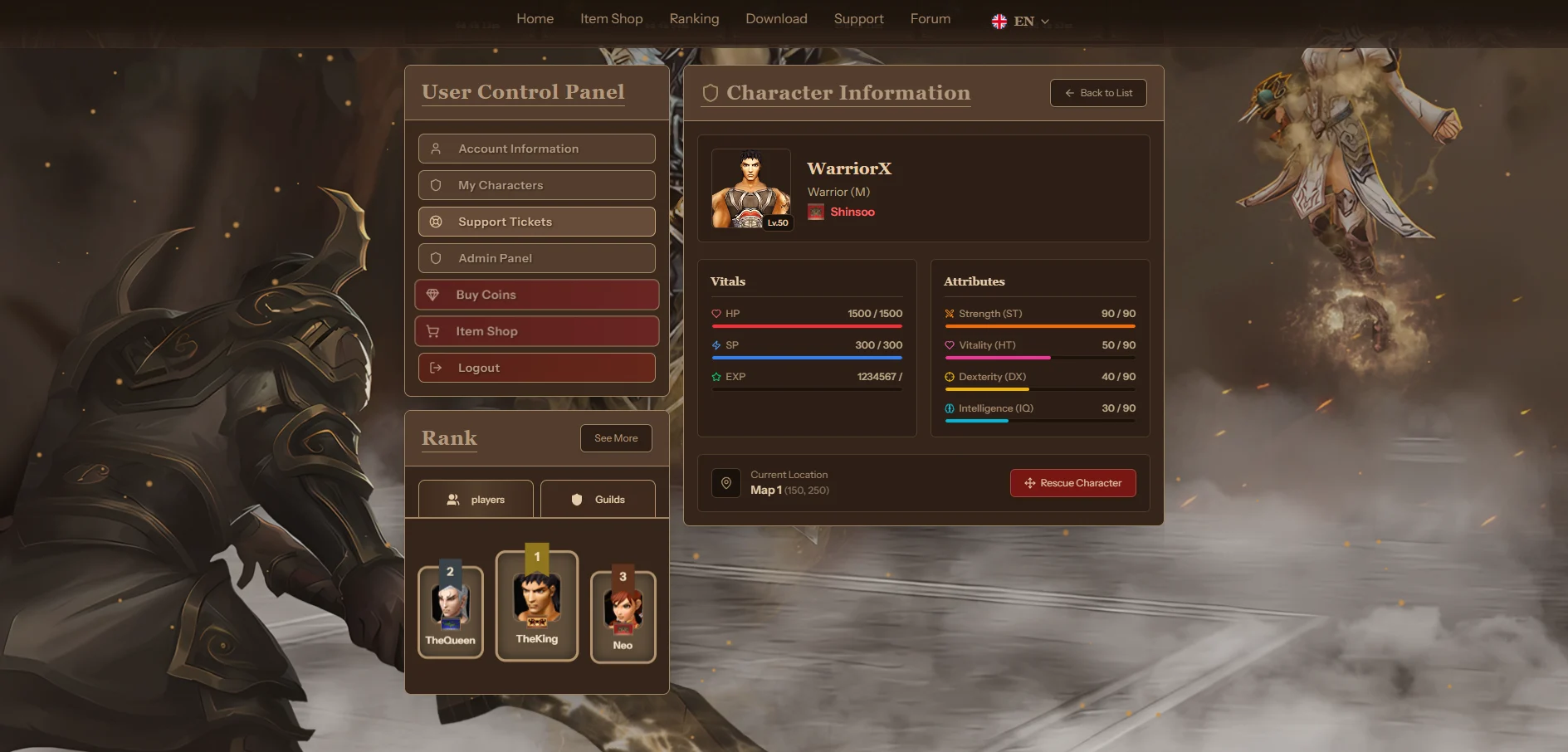 Character Detailed Information