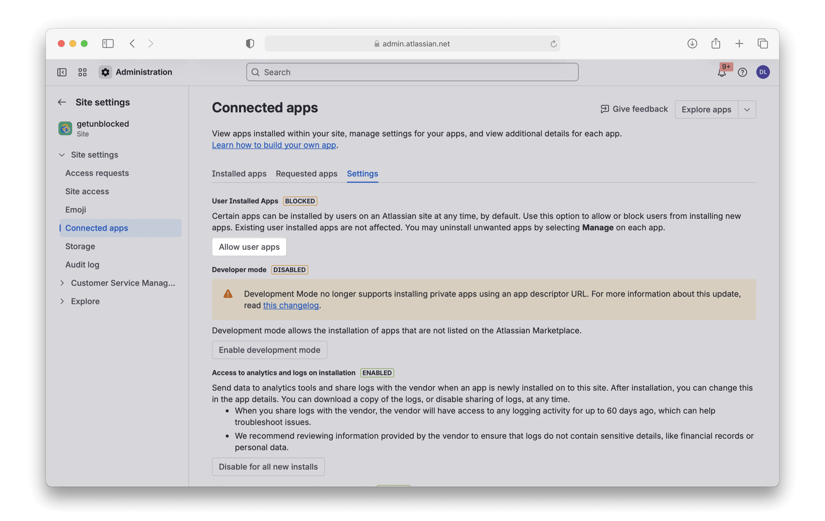 Atlassian-allow-user-apps