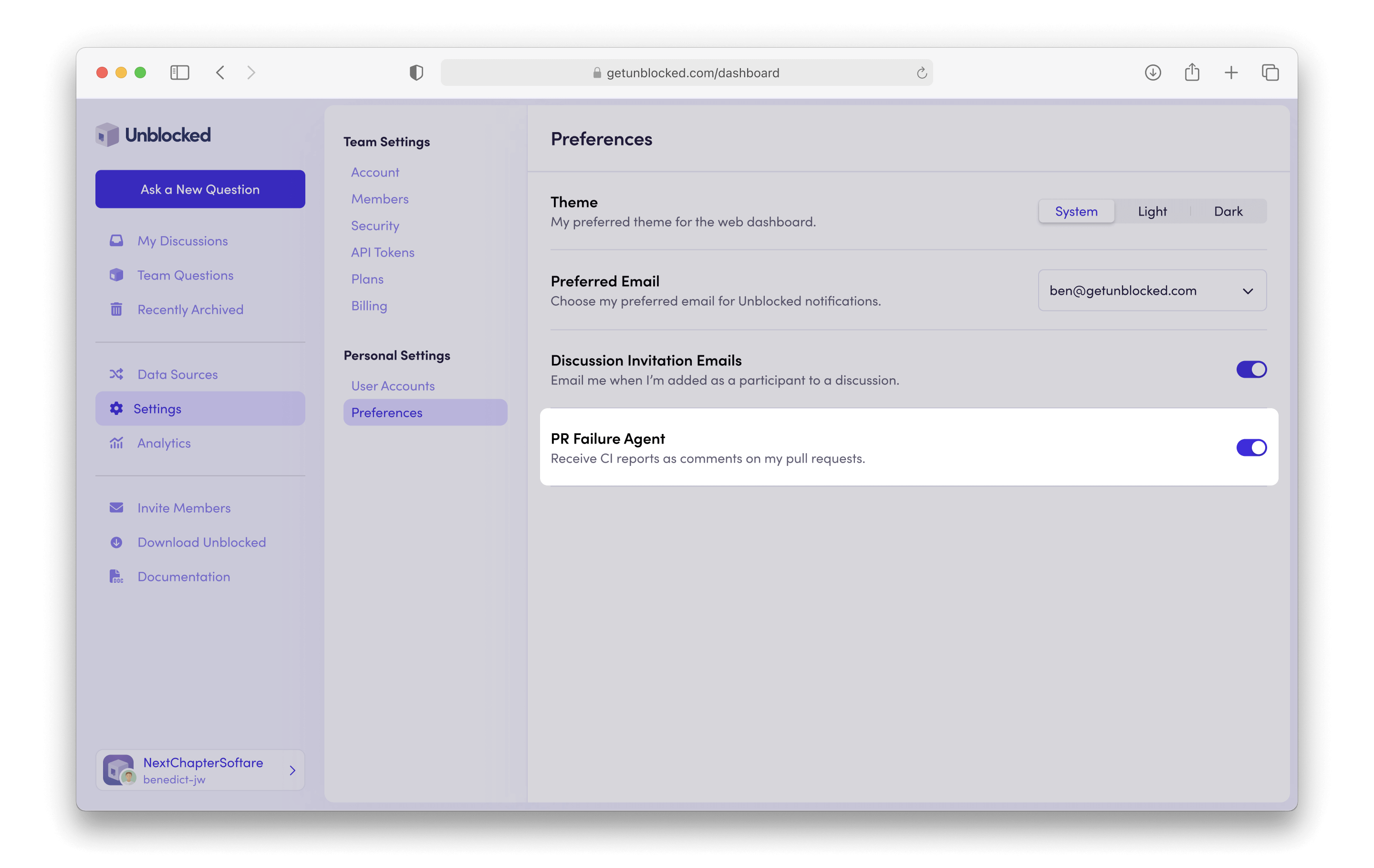 CI User Toggle