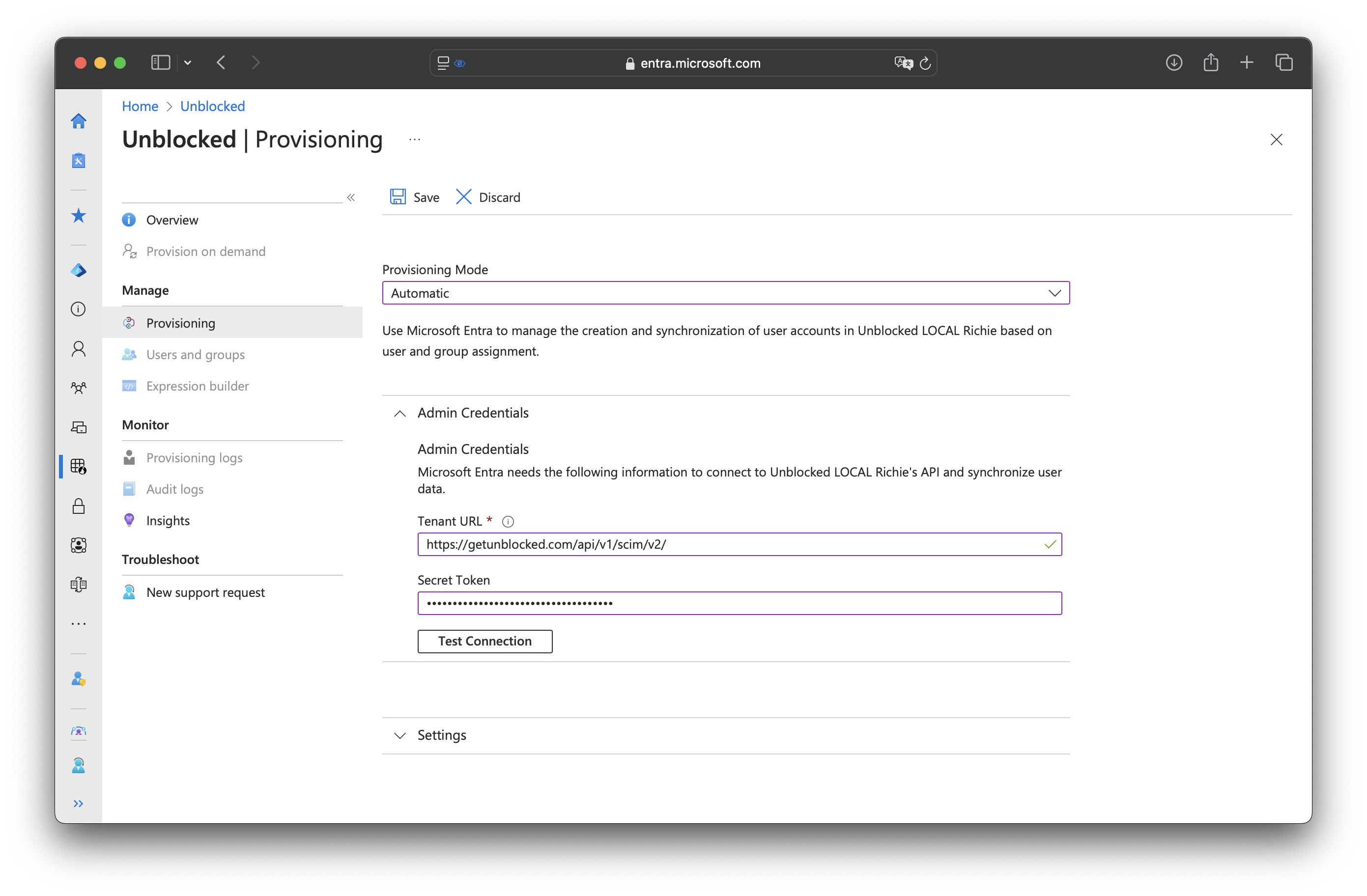Setup preference