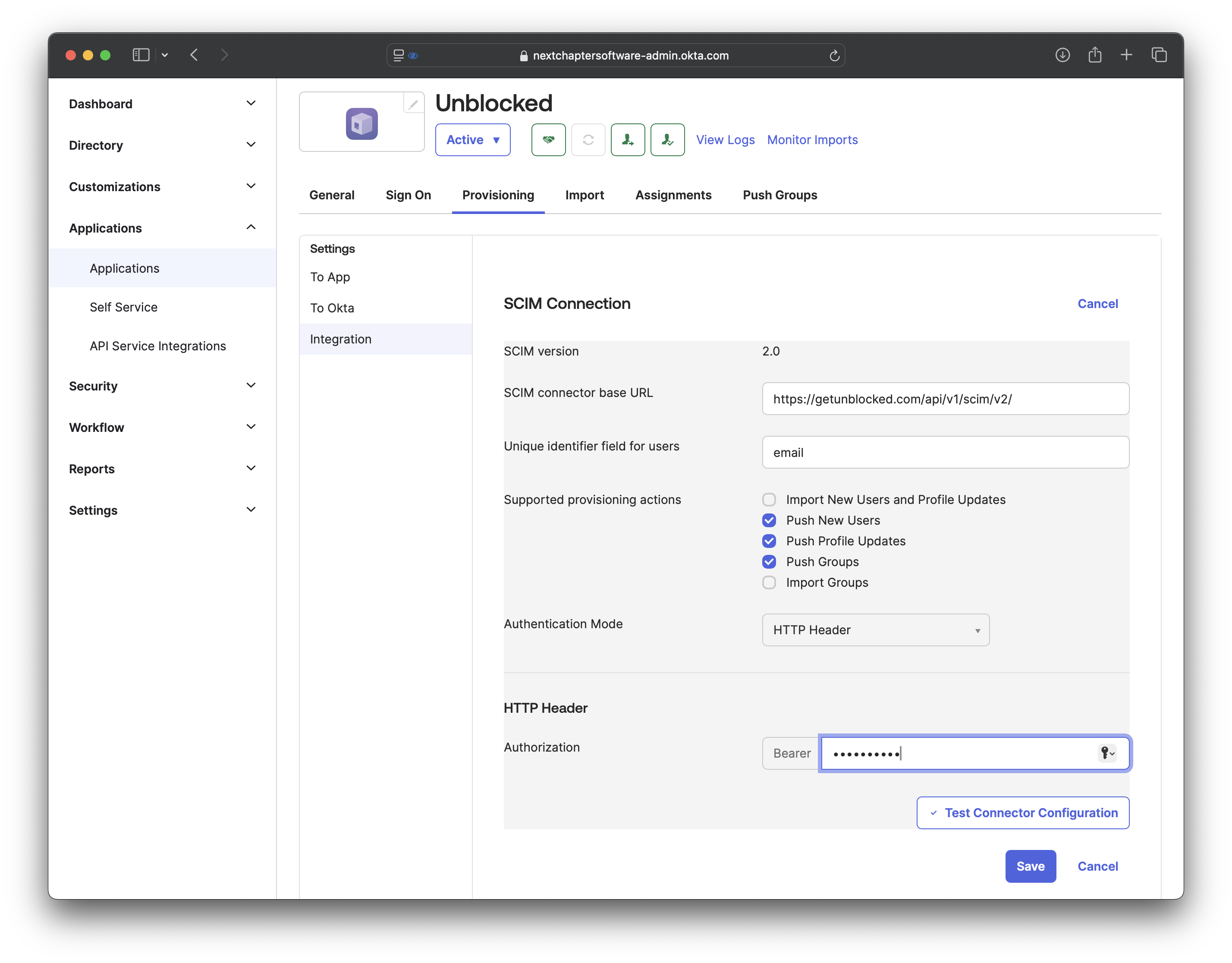 Setup preference