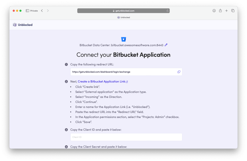 Bitbucket Data Center - Unblocked
