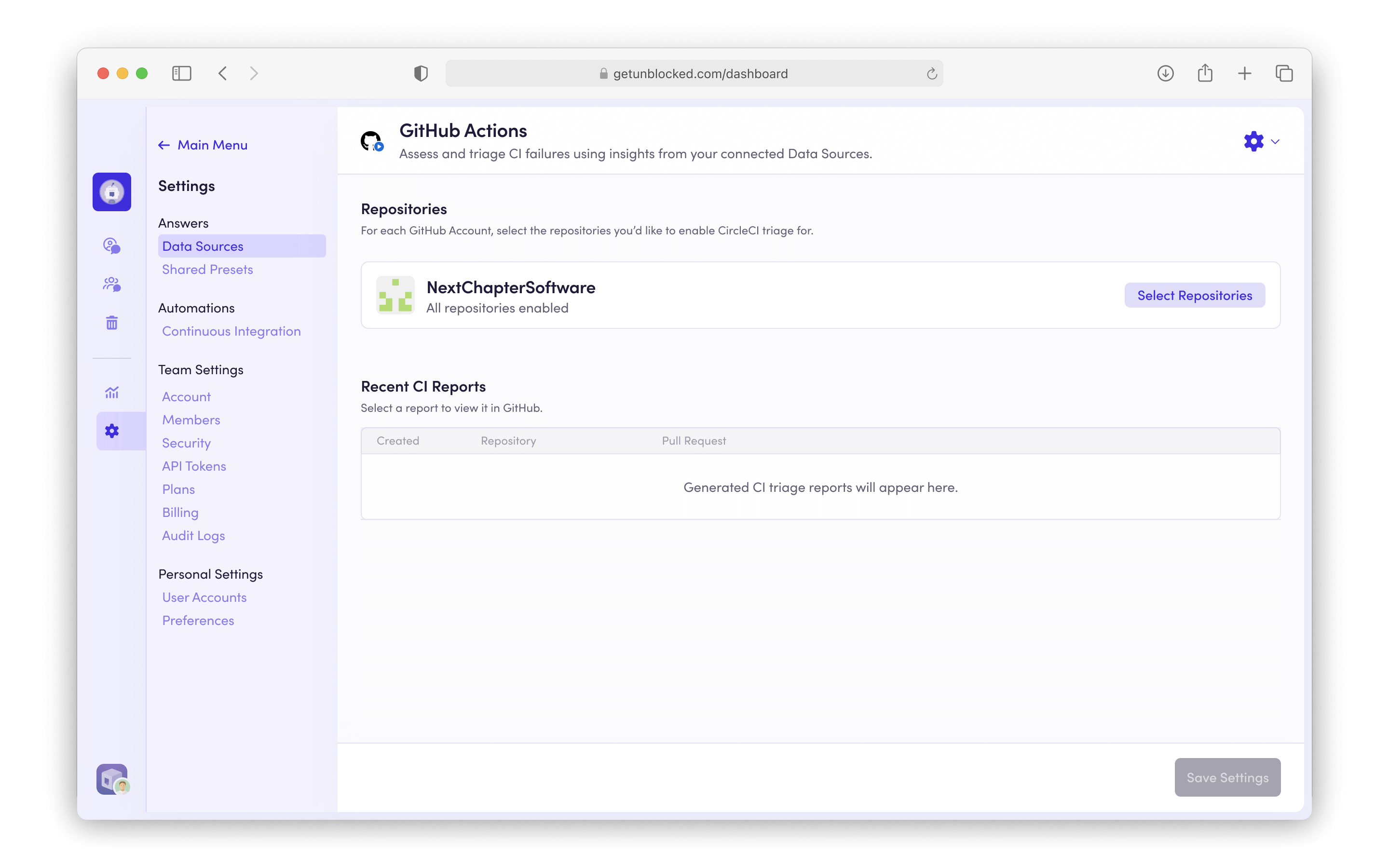 CI Configure GitHub
Actions
