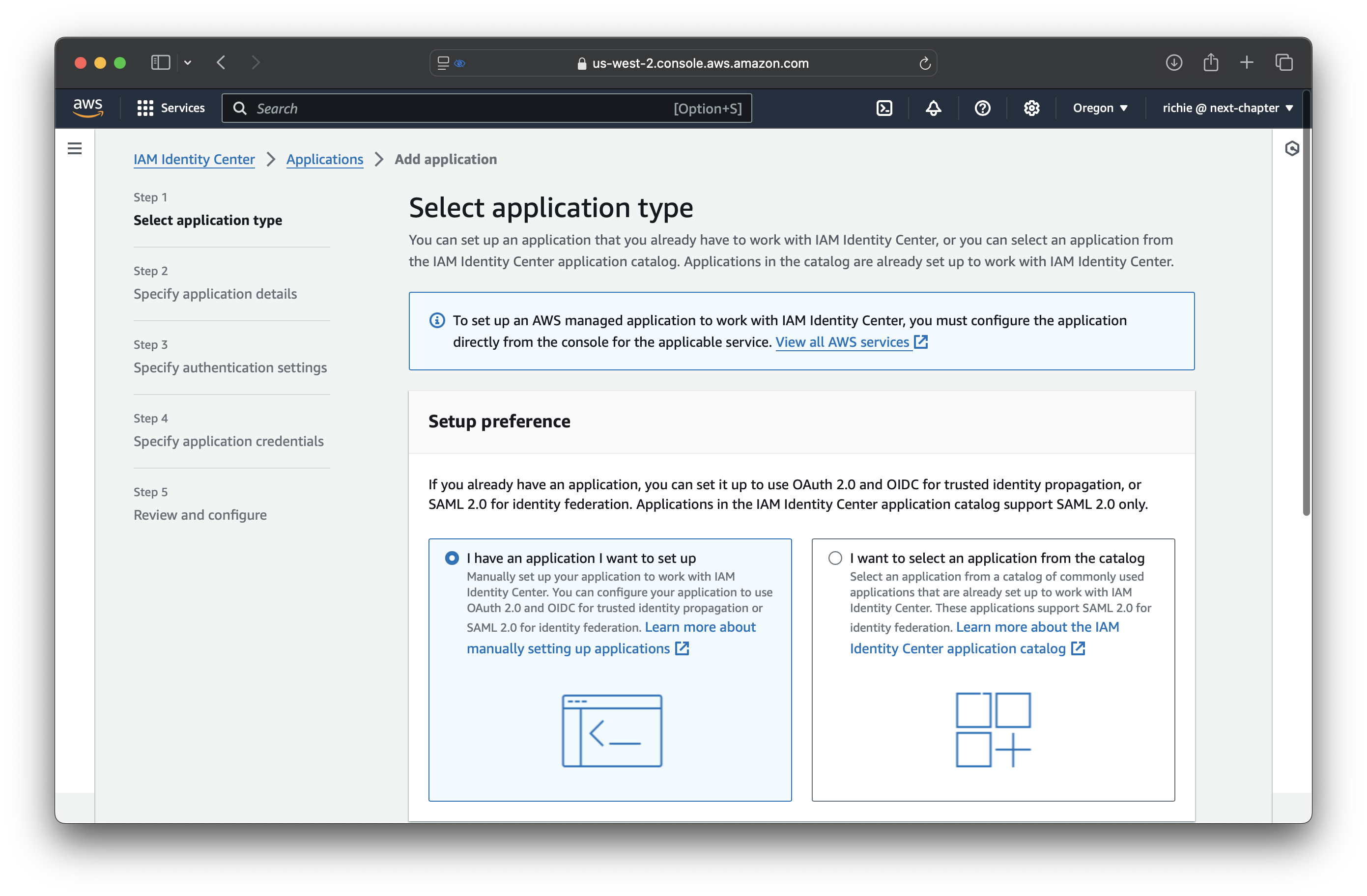Setup preference