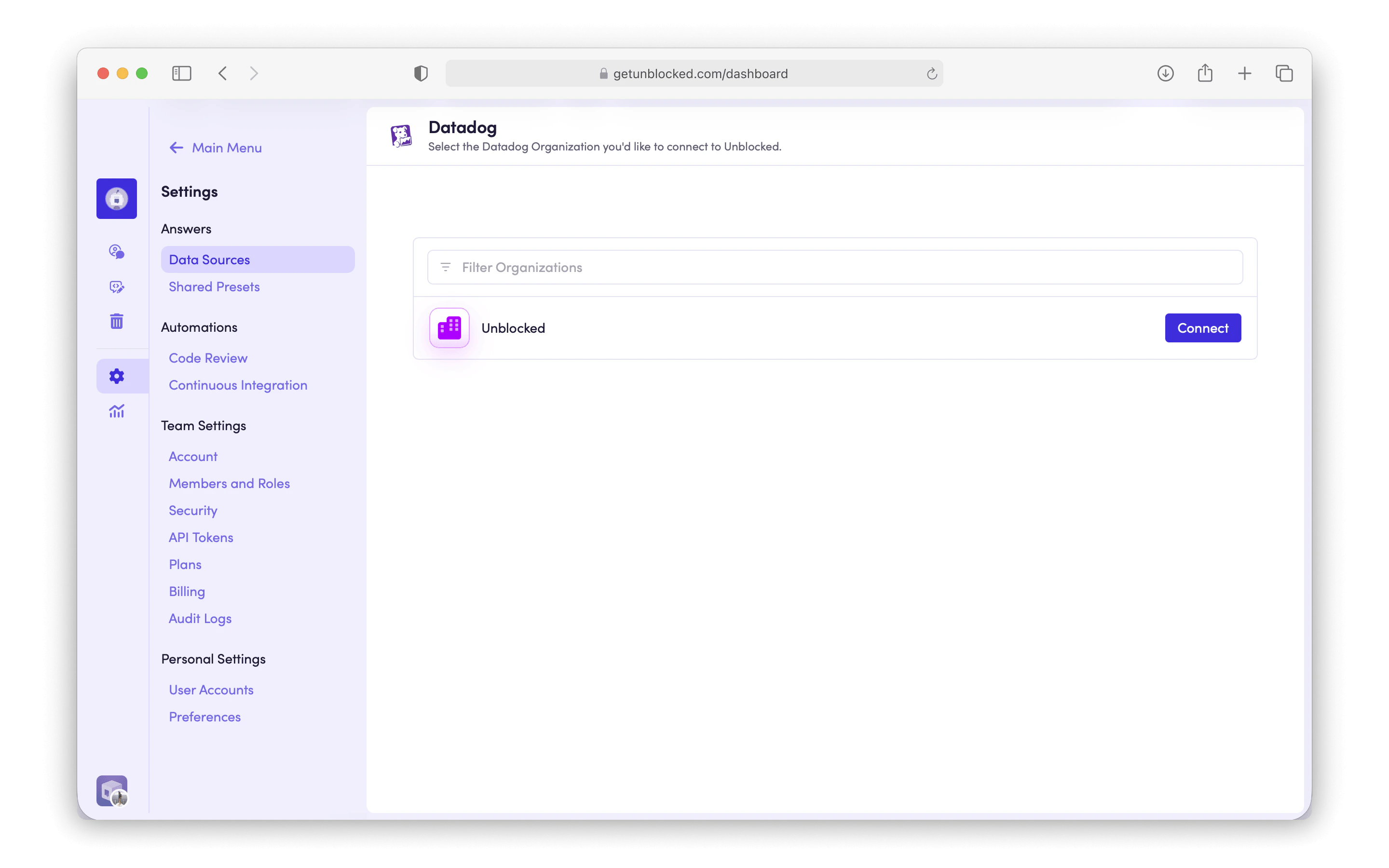 Datadog organizations