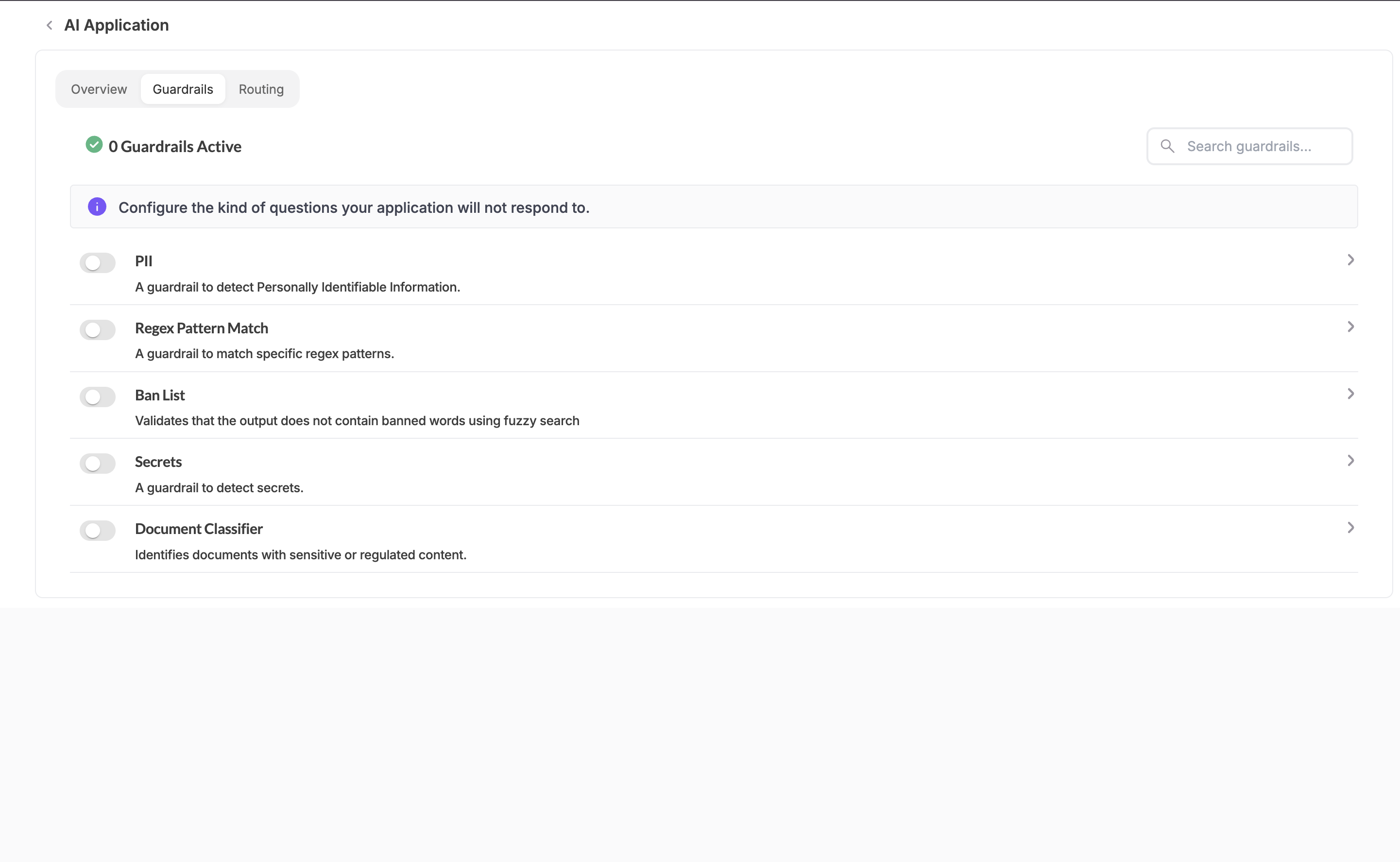 Application Guardrails Overview