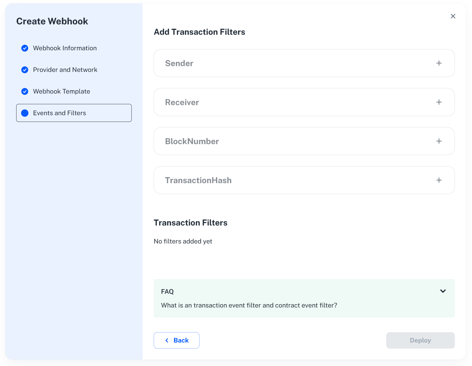 Add Transaction Filters Tab