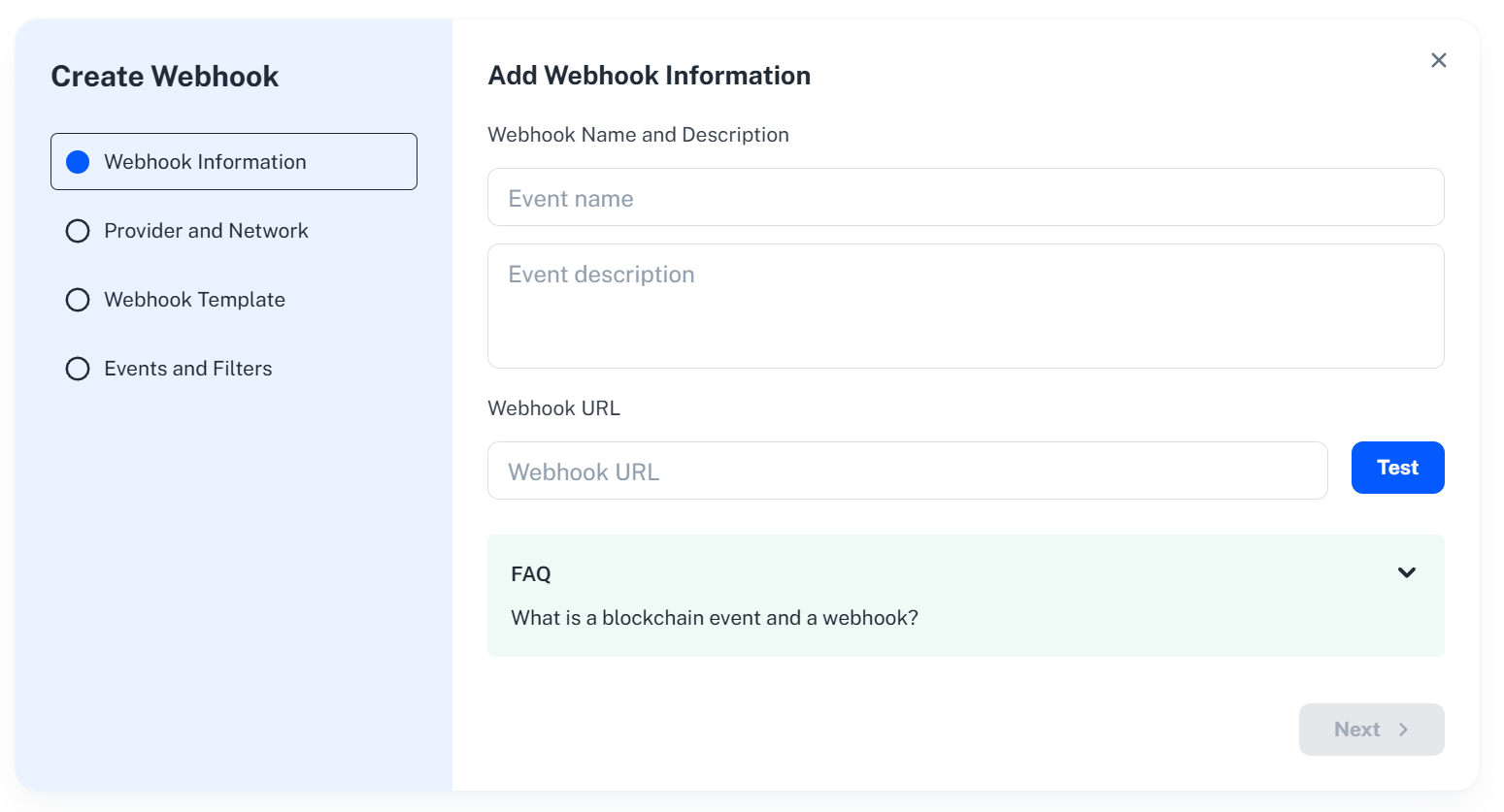 Add Webhook Information Tab