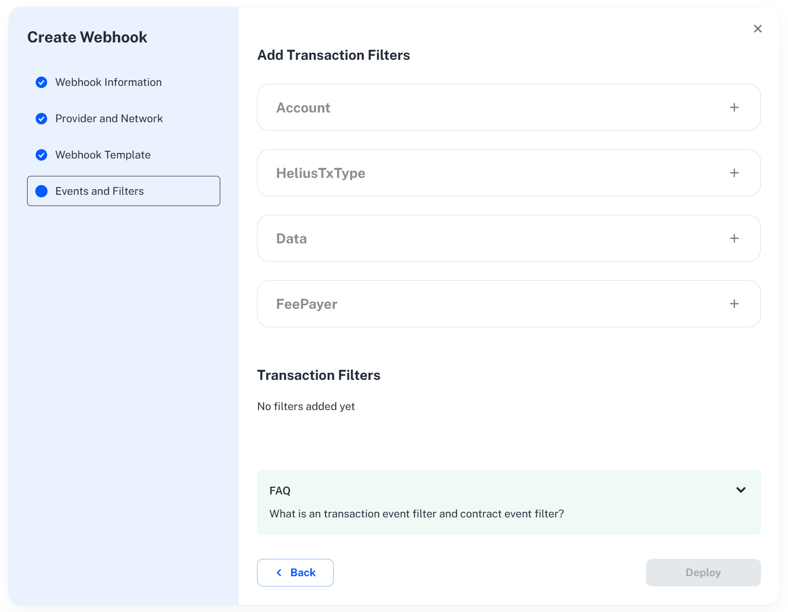 Add Transaction Filters Tab