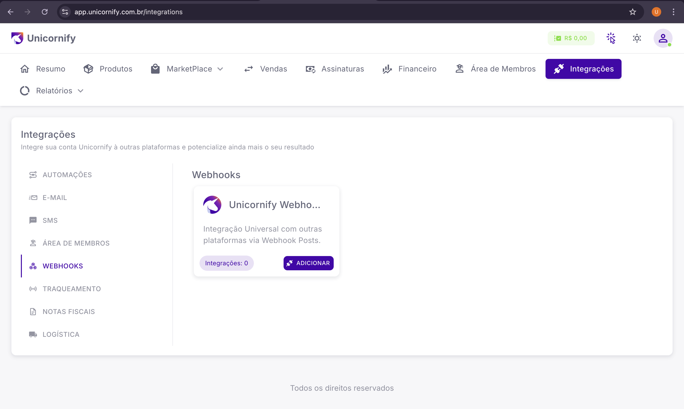 Dashboard Unicornify