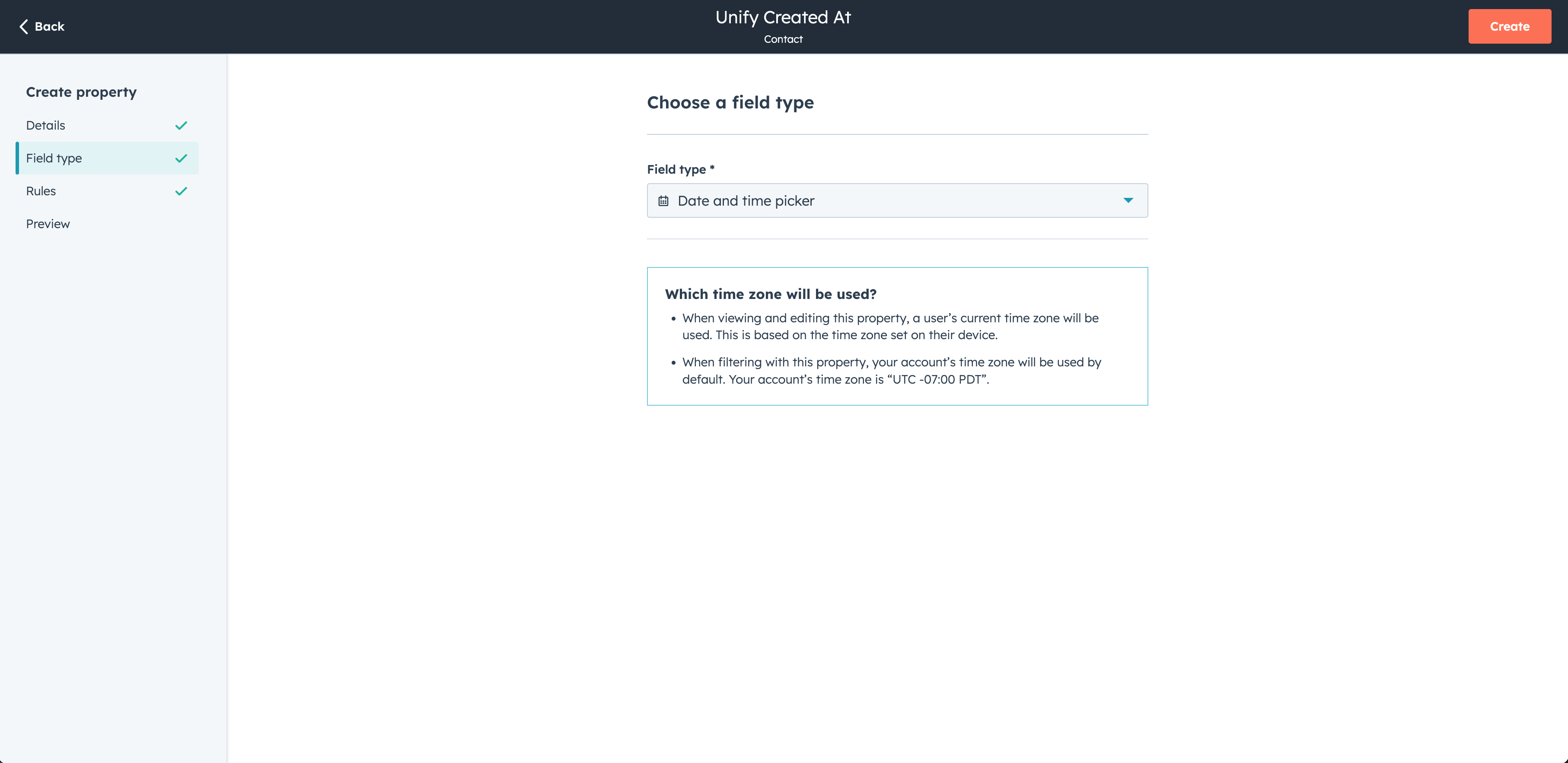 HubSpot Contact Select Property Type